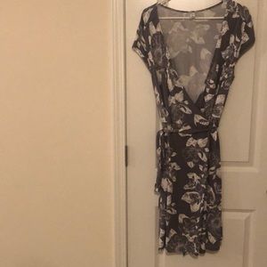 Floral wrap dress.